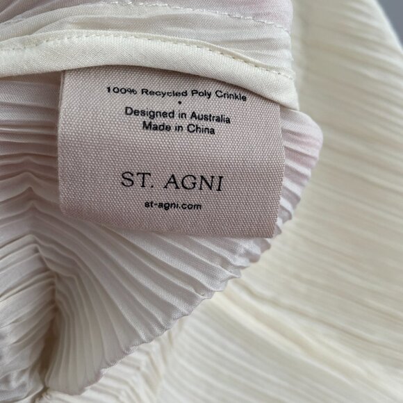 St. Agni Pleated Pants in Ivory, size XL - Picture 5 of 8